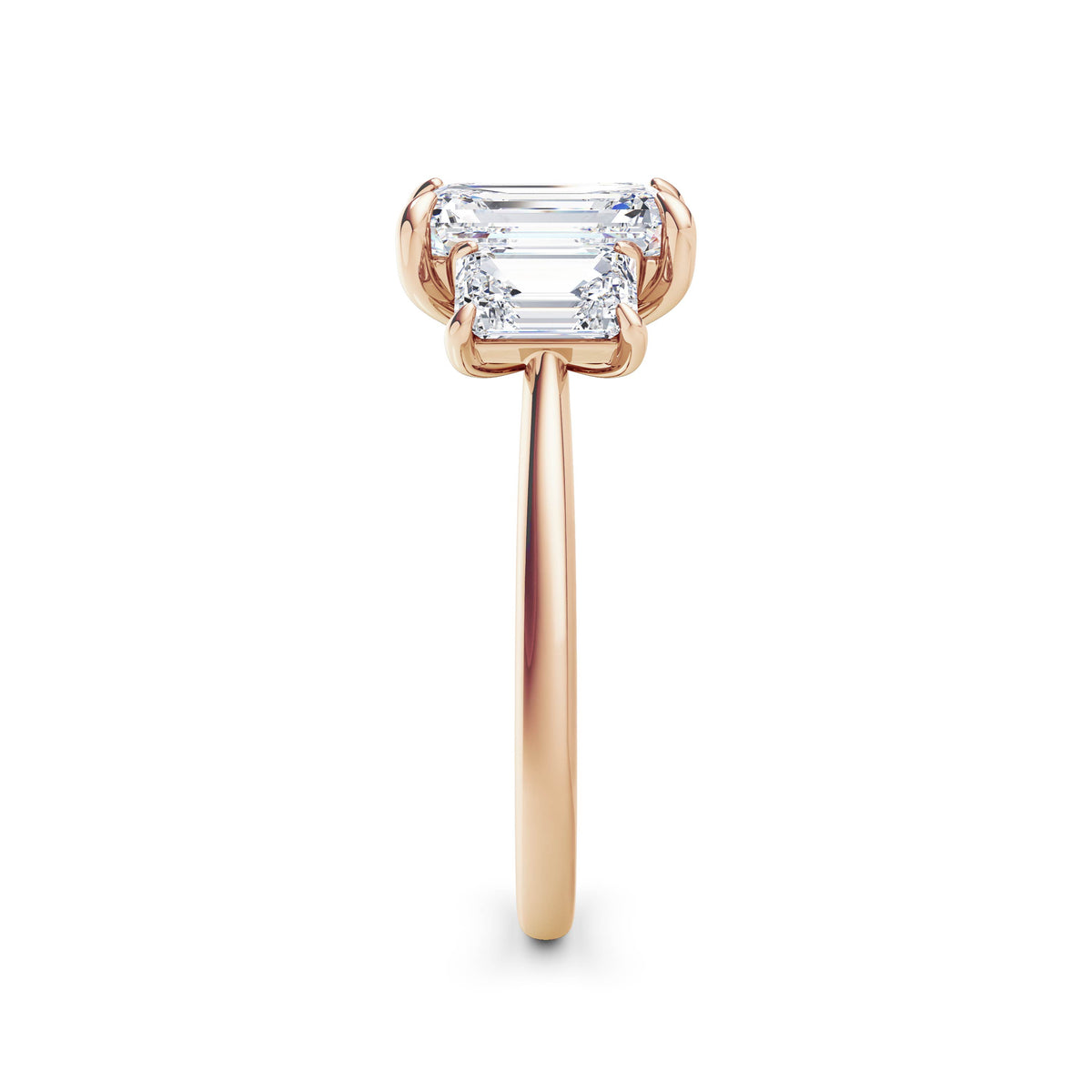 Dawn 18k Rose Gold Emerald Trilogy