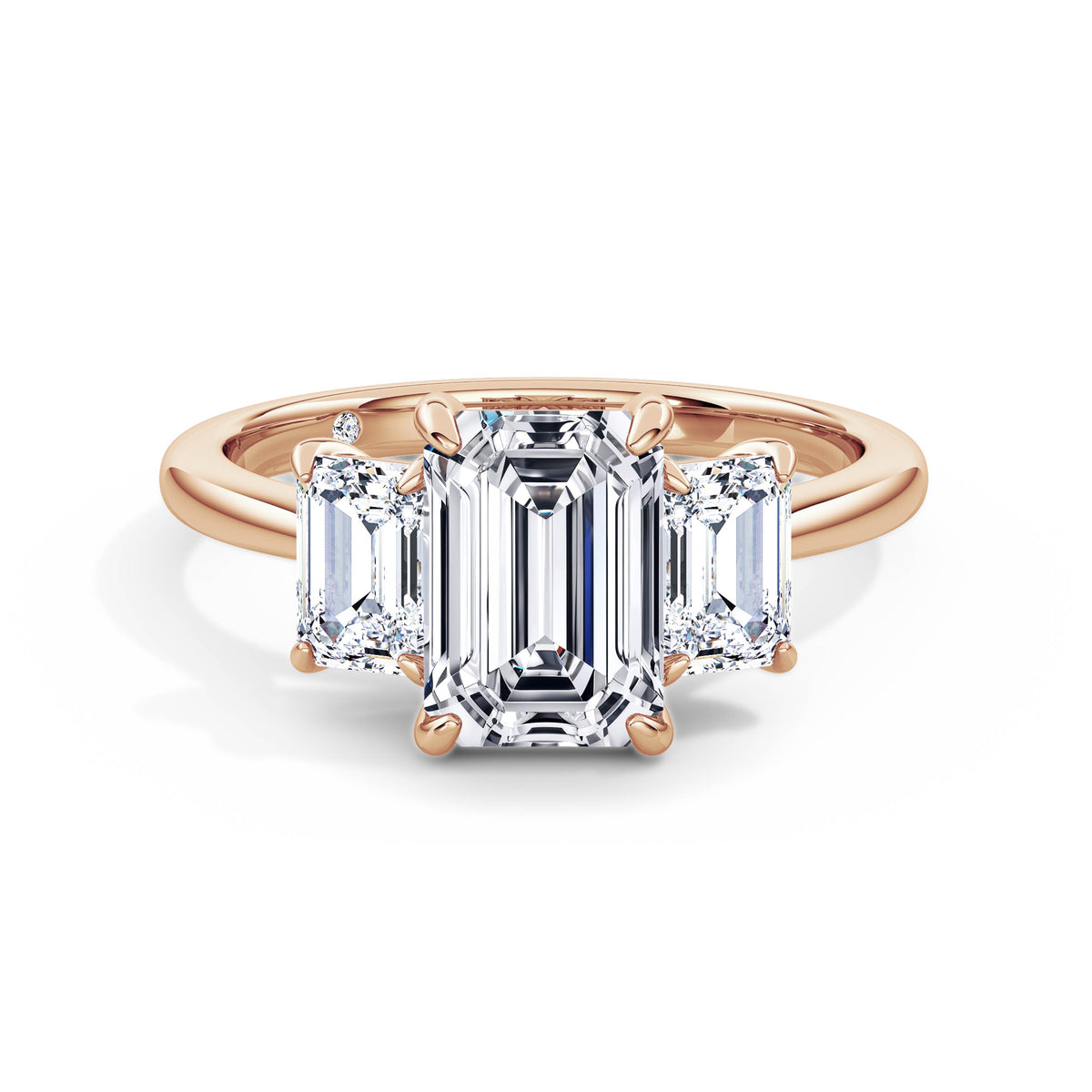 Dawn 18k Rose Gold Emerald Trilogy