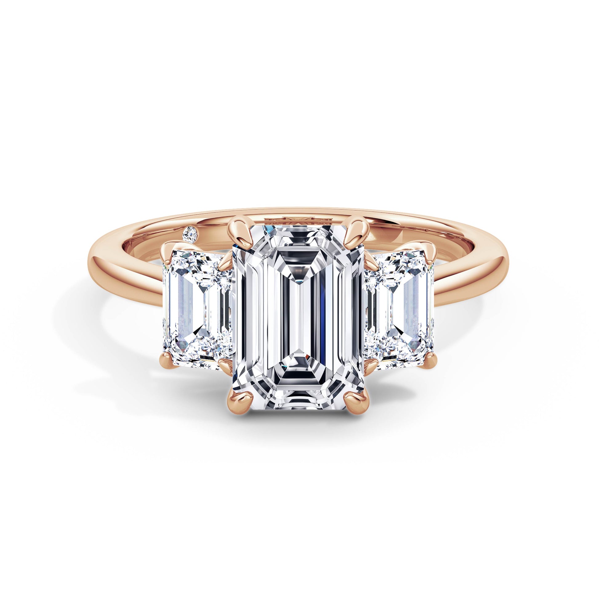 Dawn 18k Rose Gold Emerald Trilogy
