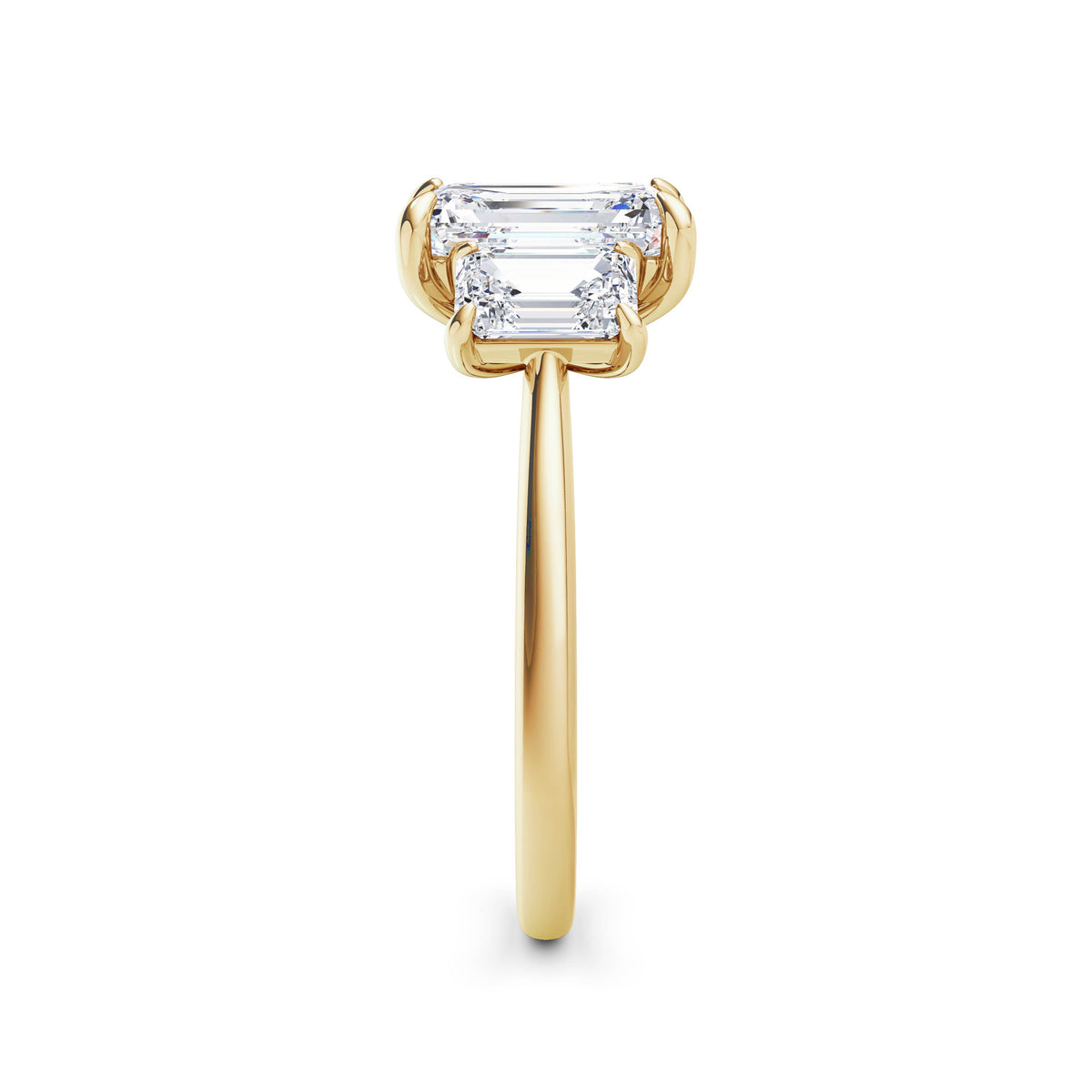 Dawn 18k Yellow Gold Emerald Trilogy