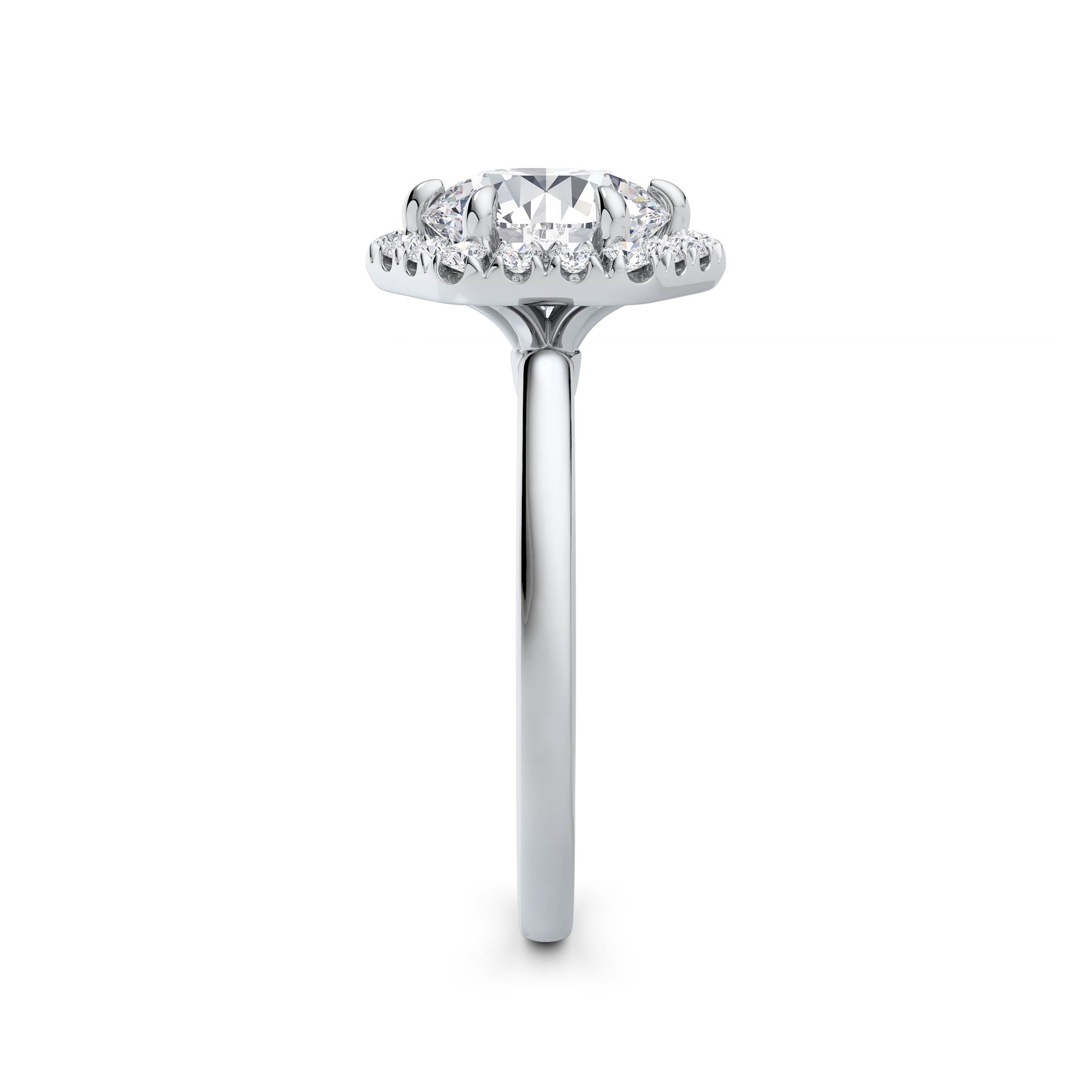 Dawn 18k White Gold Round Halo