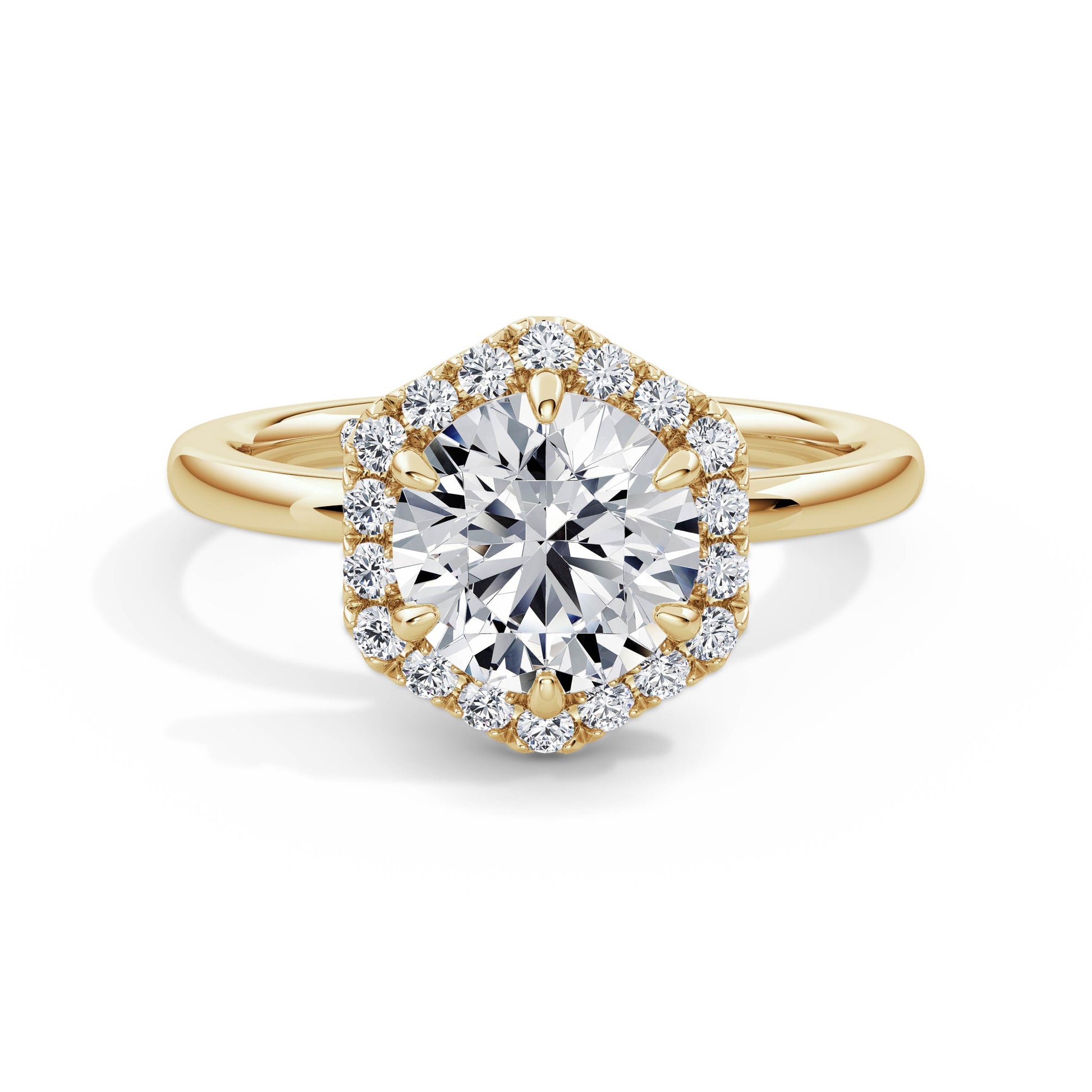 Dawn 18k Yellow Gold Round Halo