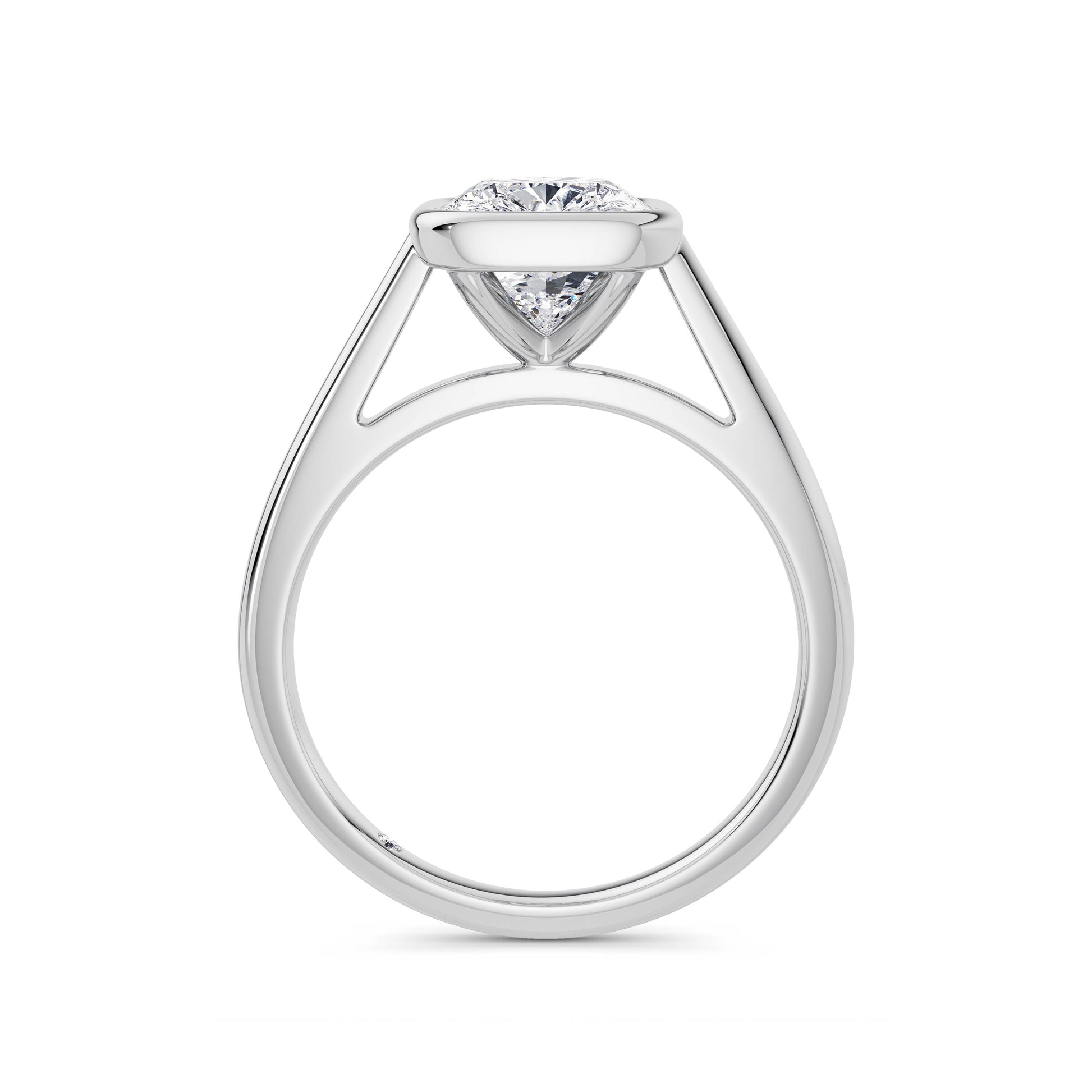 Elaine 18k White Gold Elongated Cushion Solitaire