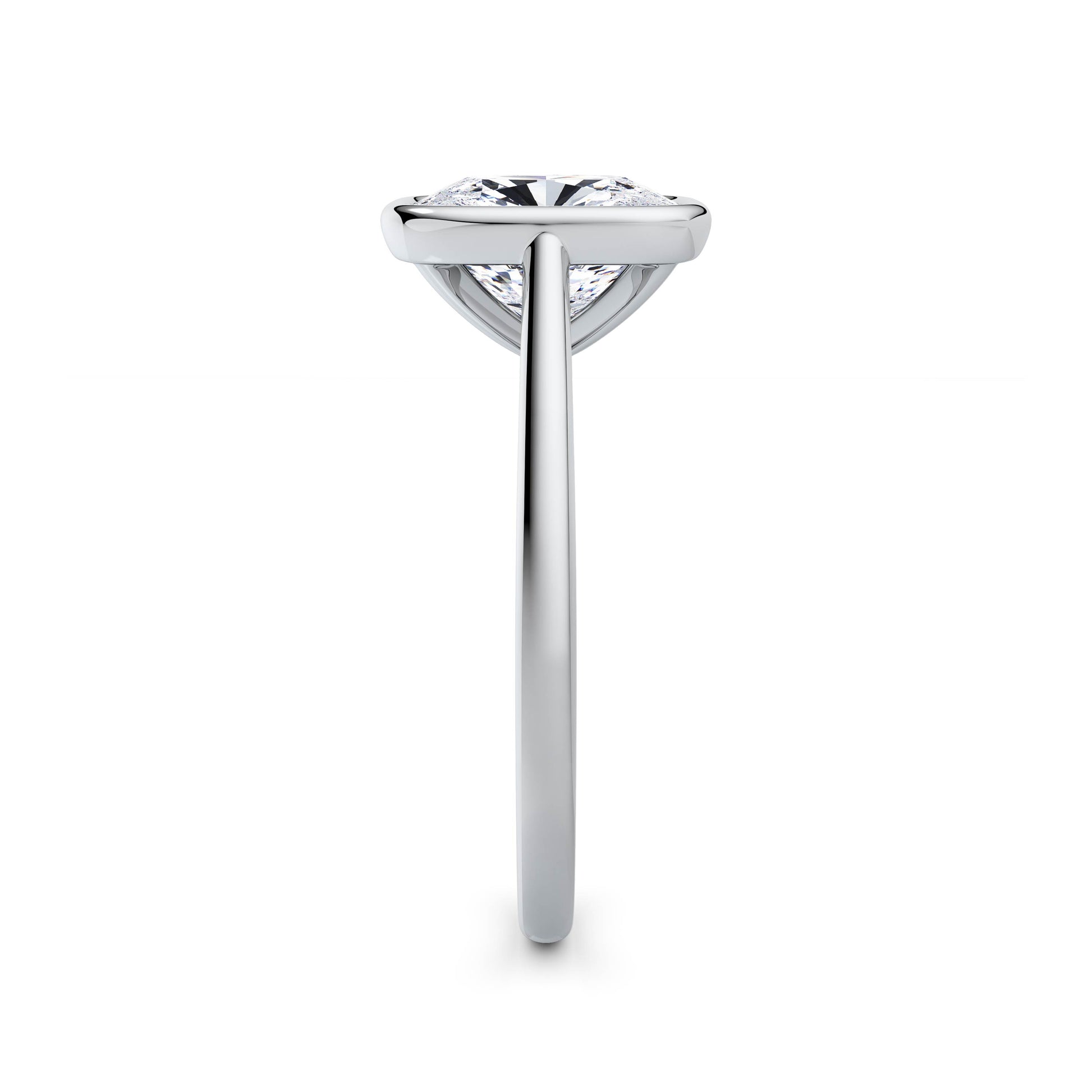 Elaine 18k White Gold Elongated Cushion Solitaire