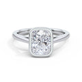 Elaine 18k White Gold Elongated Cushion Solitaire