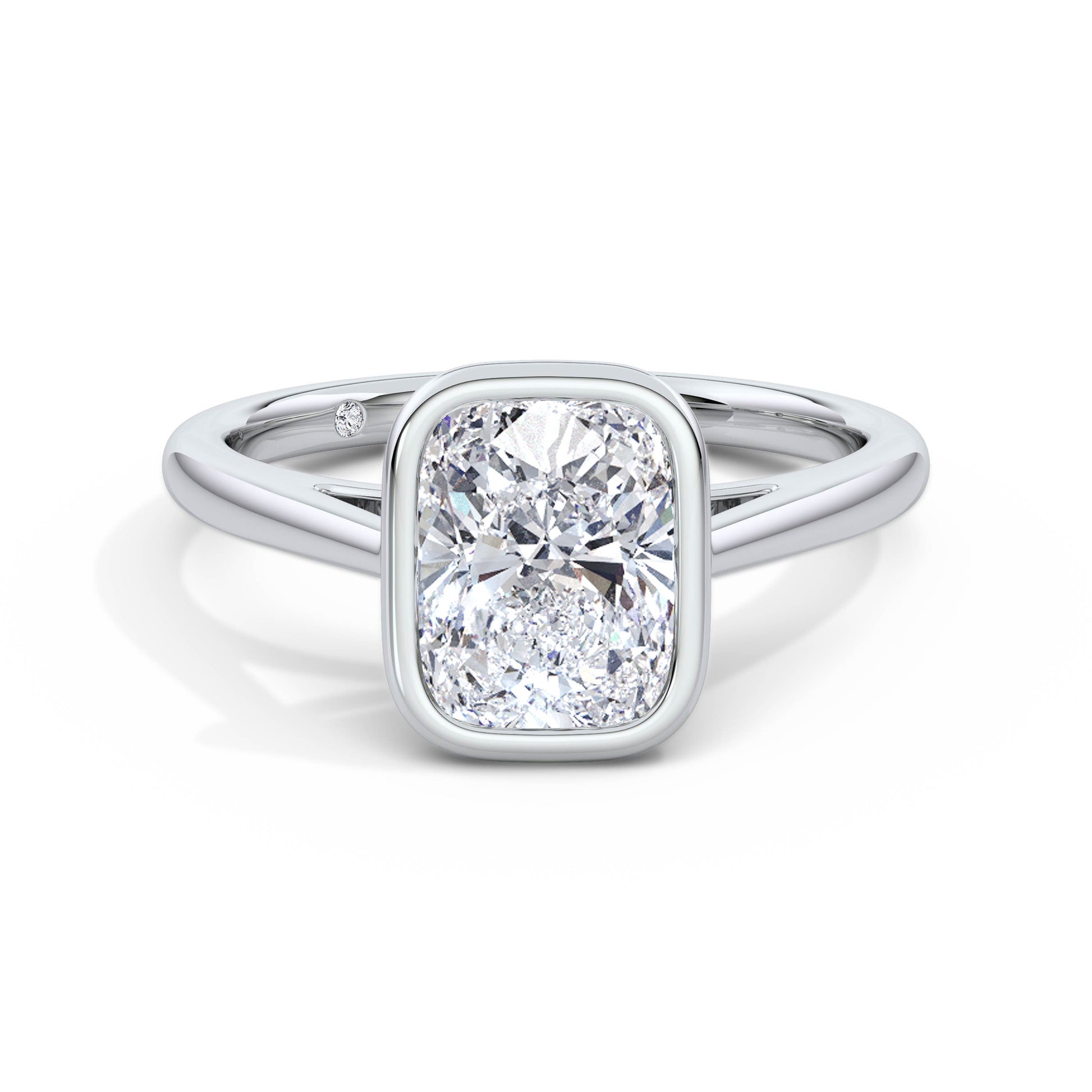 Elaine 18k White Gold Elongated Cushion Solitaire