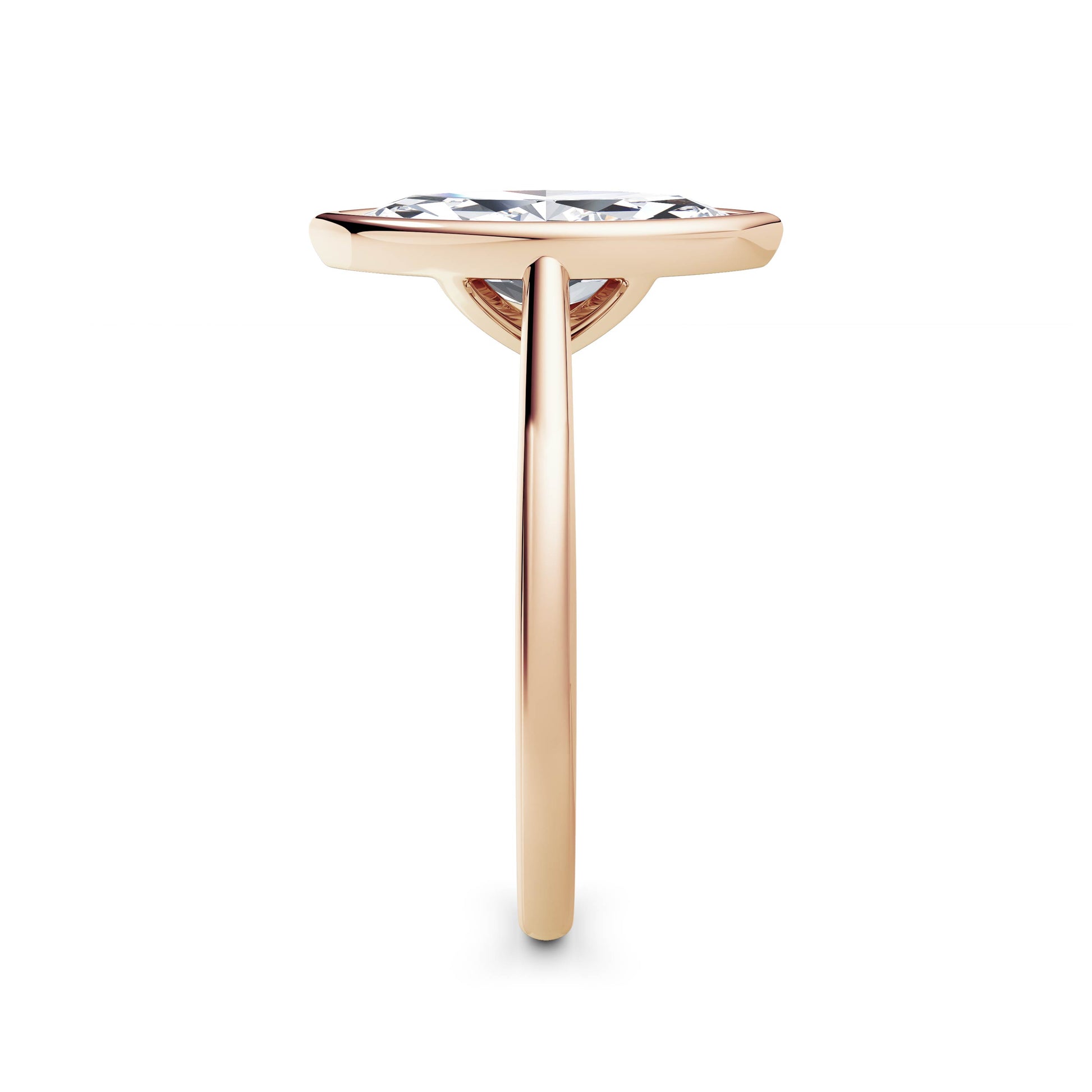 Elaine 18k Rose Gold Marquise Solitaire
