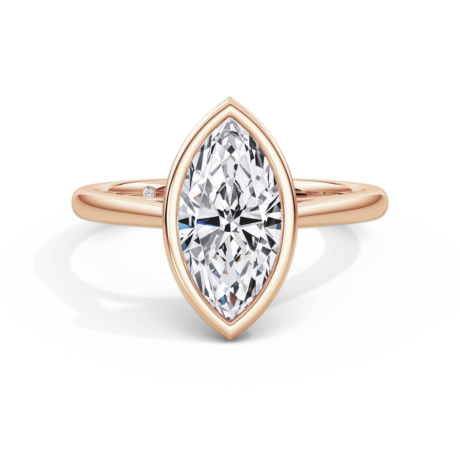 Elaine 18k Rose Gold Marquise Solitaire