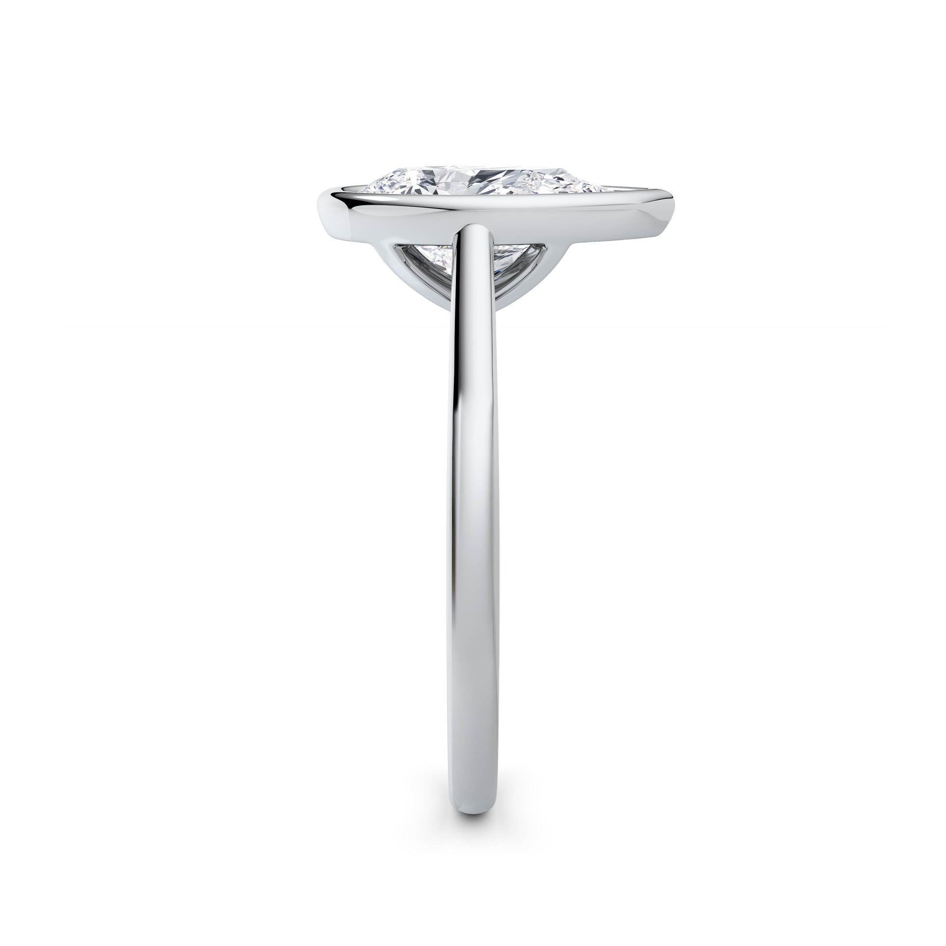 Elaine 18k White Gold Pear Solitaire