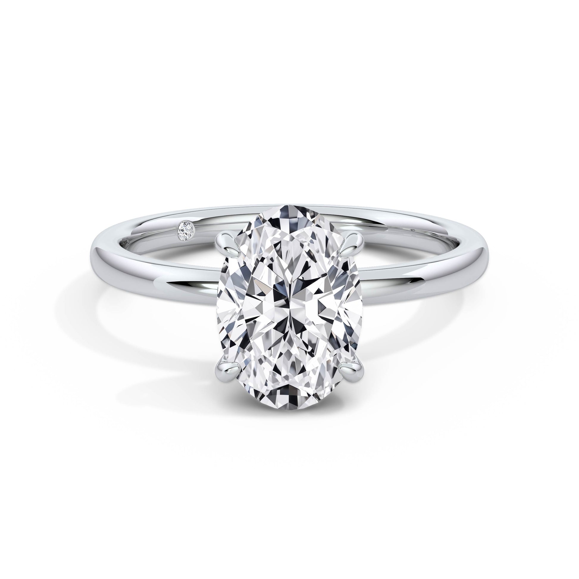 Emily 18k White Gold Oval Solitaire