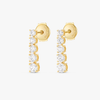 Petite Graduated Round Lab-Grown Diamond Line Earrings Yellow Gold