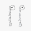 Graduated Pear Lab-Grown Diamond Line Earrings White Gold