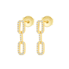 Triple Lab-Grown Diamond Link Earrings Yellow Gold