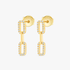 Double Lab-Grown Diamond Link Earrings Yellow Gold