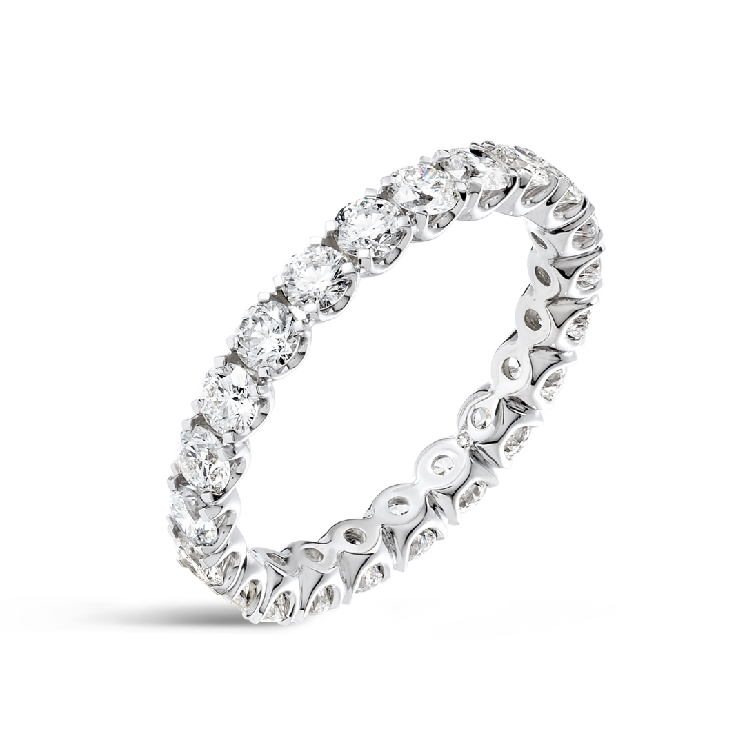 1.5ct Round Lab Grown Diamond Full Eternity Ring White Gold
