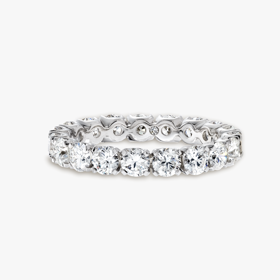 2ct Round Lab Grown Diamond Full Eternity Ring White Gold