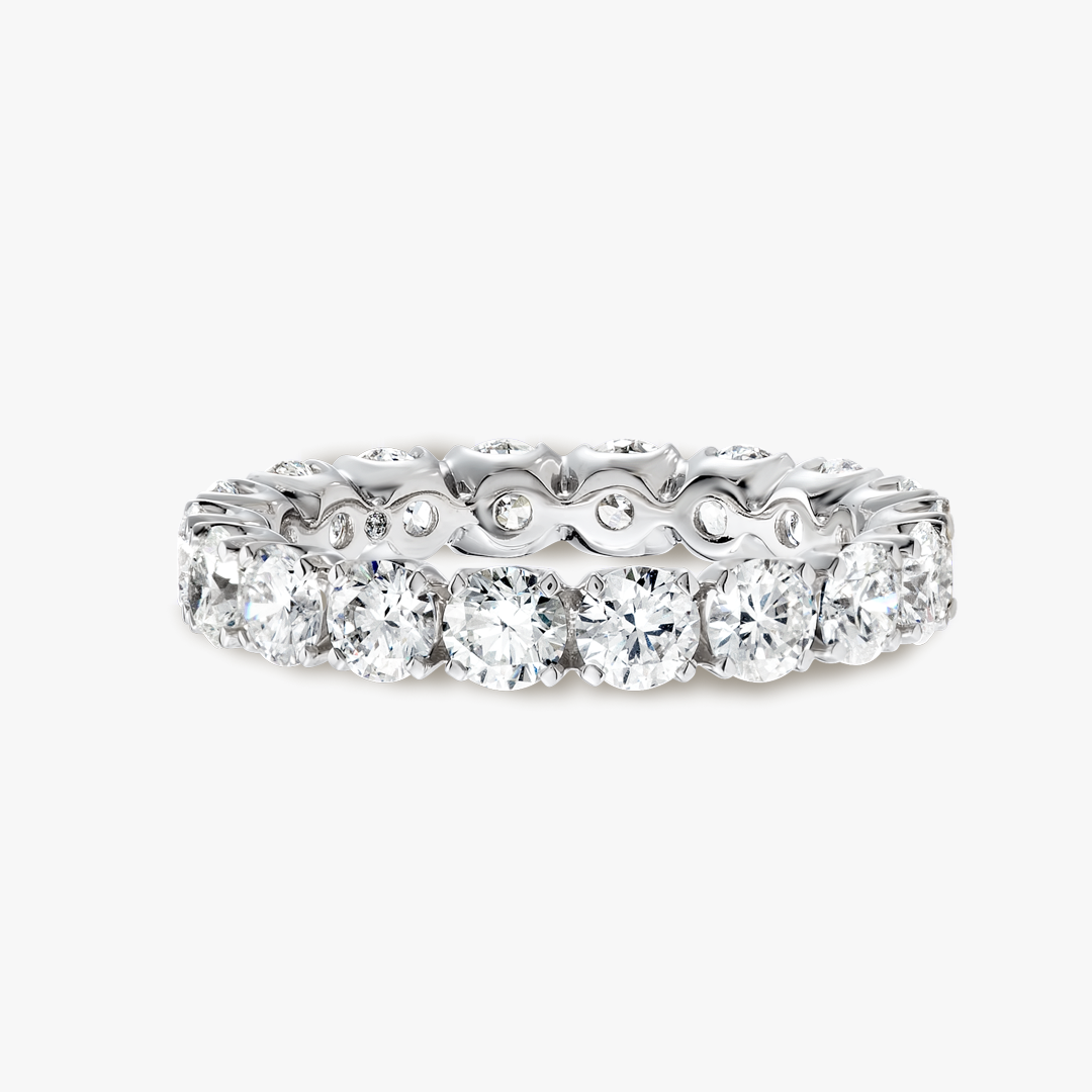 3ct Round Lab Grown Diamond Full Eternity Ring White Gold