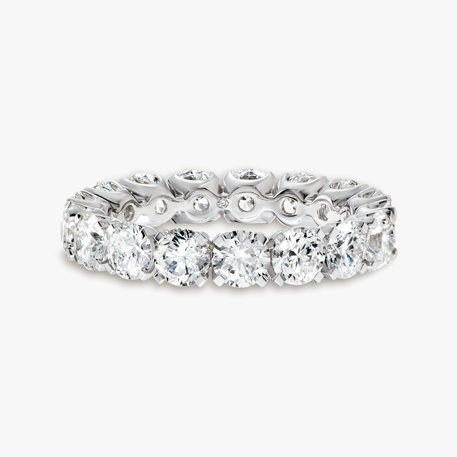 4ct Round Lab Grown Diamond Full Eternity Ring White Gold