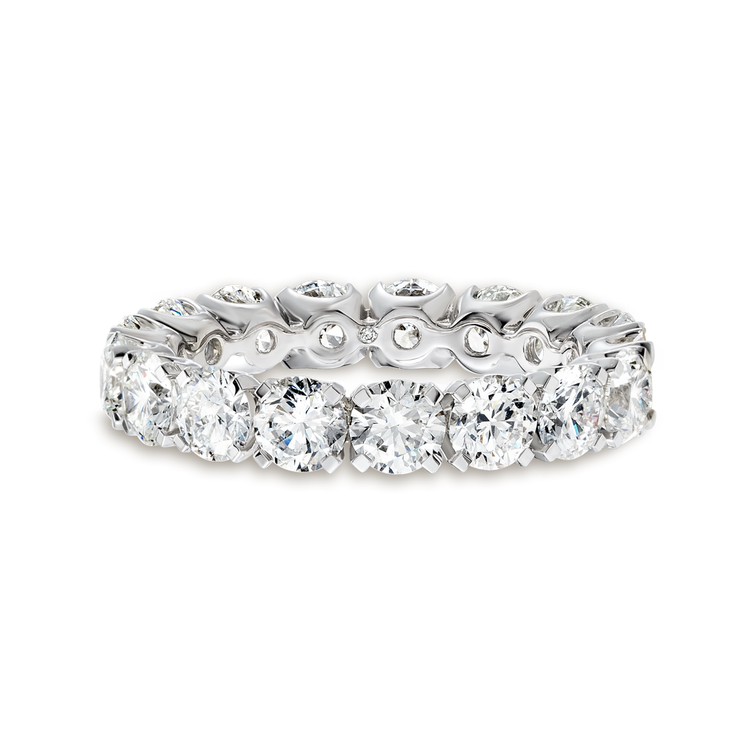 4ct Round Lab Grown Diamond Full Eternity Ring White Gold