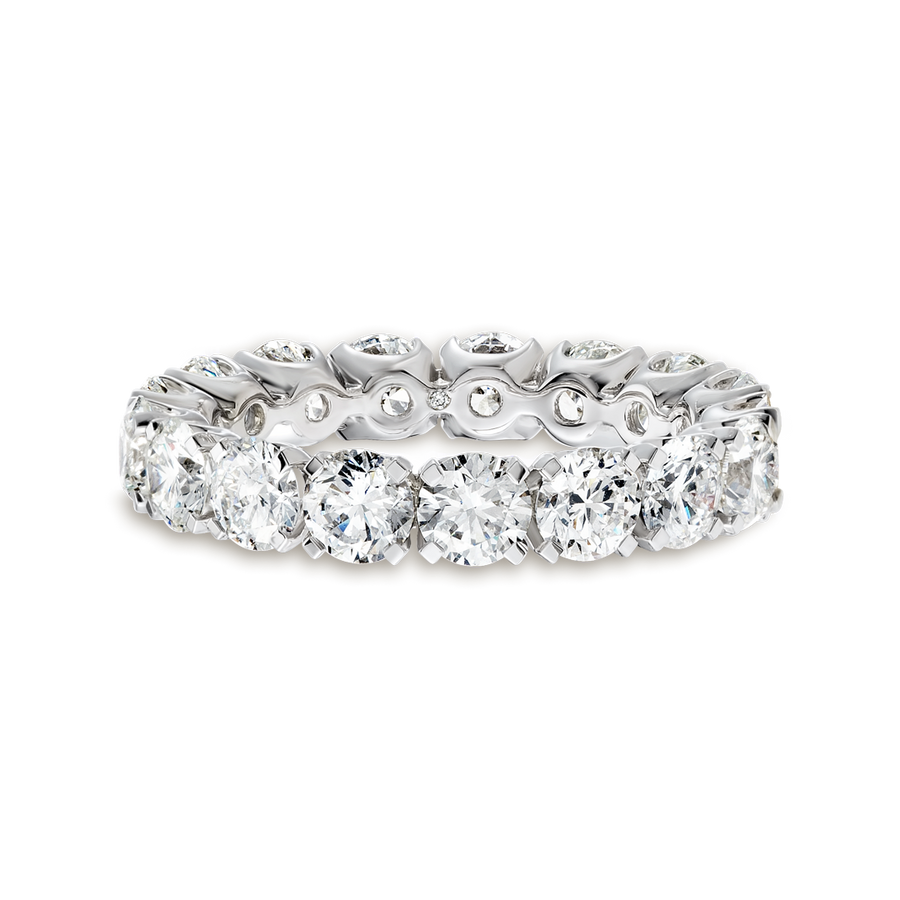 4ct Round Lab Grown Diamond Full Eternity Ring White Gold