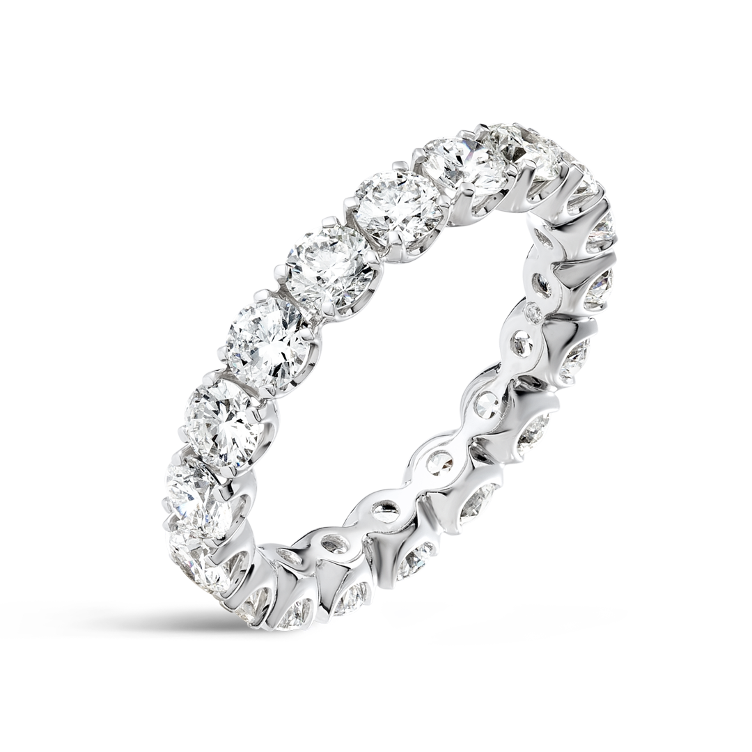 4ct Round Lab Grown Diamond Full Eternity Ring White Gold