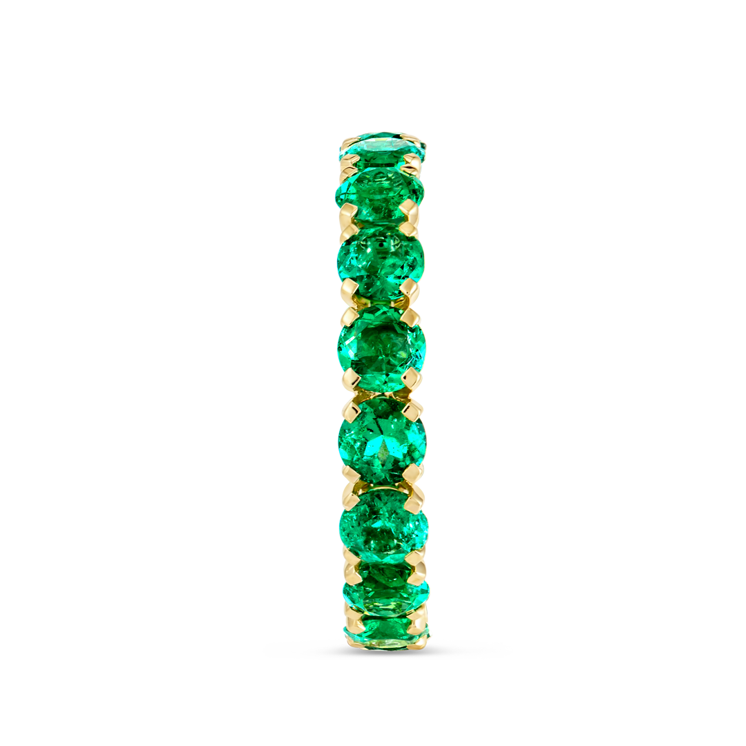 4ct Round Emerald Full Eternity Yellow Gold