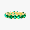 4ct Round Emerald Full Eternity Yellow Gold