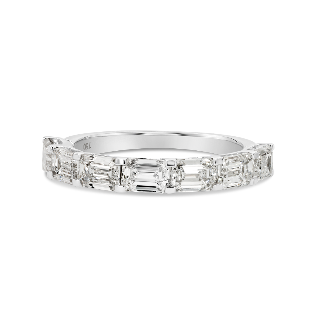 2ct Horizontal Emerald Lab Grown Diamond Full Eternity Ring White Gold