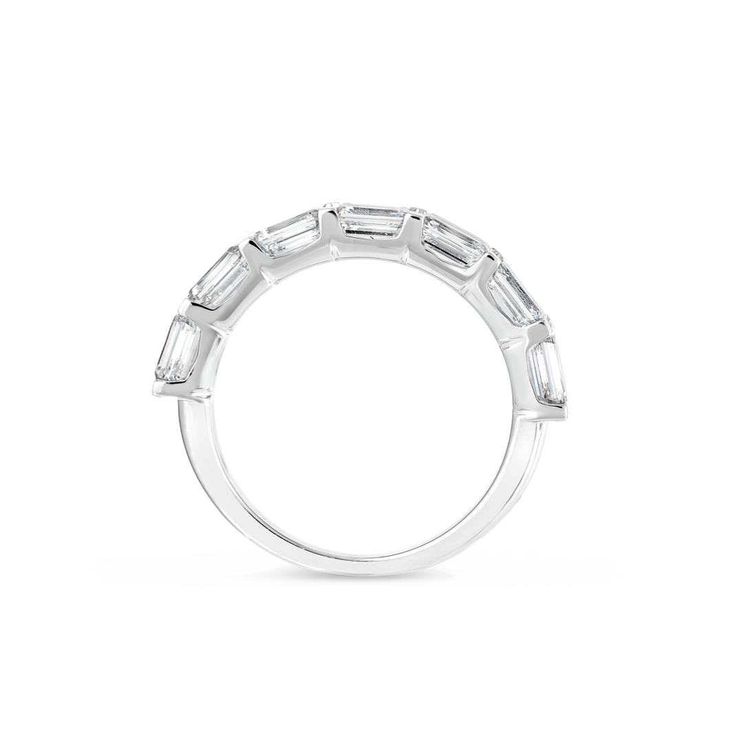 2ct Horizontal Emerald Lab Grown Diamond Full Eternity Ring White Gold