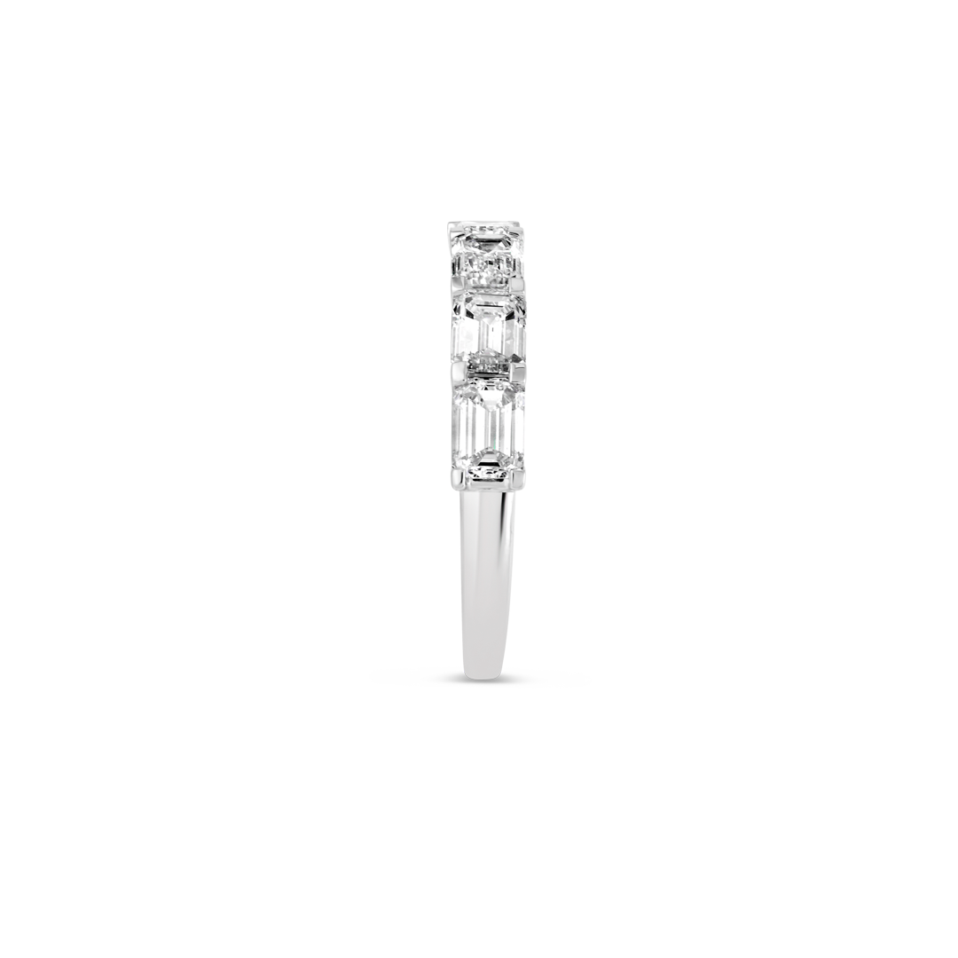 2ct Horizontal Emerald Lab Grown Diamond Full Eternity Ring White Gold