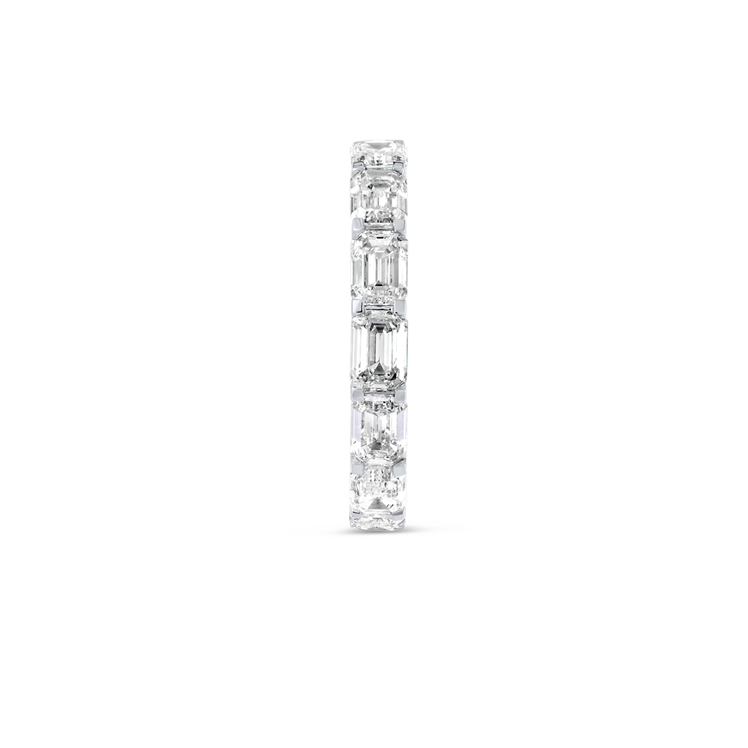 4ct Horizontal Emerald Lab Grown Diamond Full Eternity White Gold