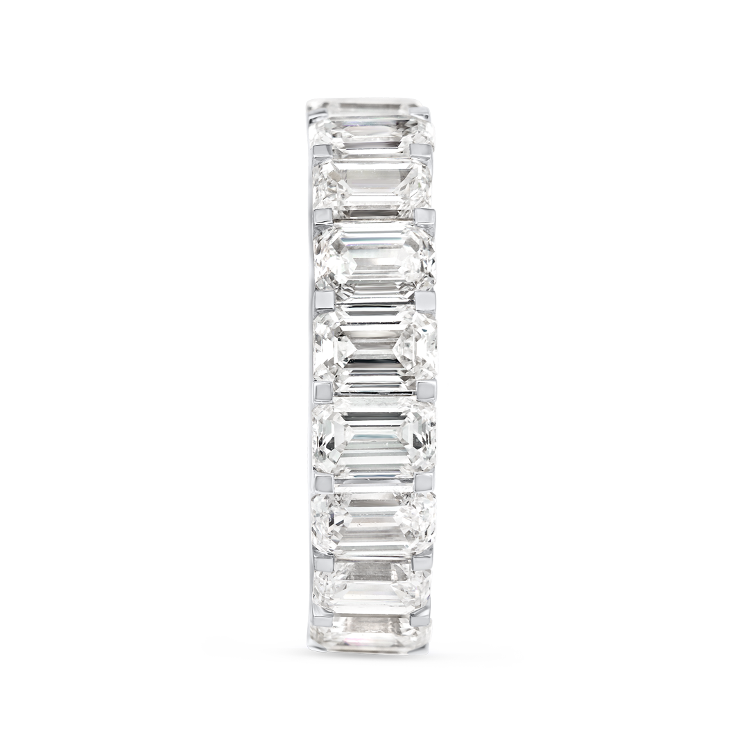 7ct Vertical Emerald Lab Grown Diamond Full Eternity White Gold