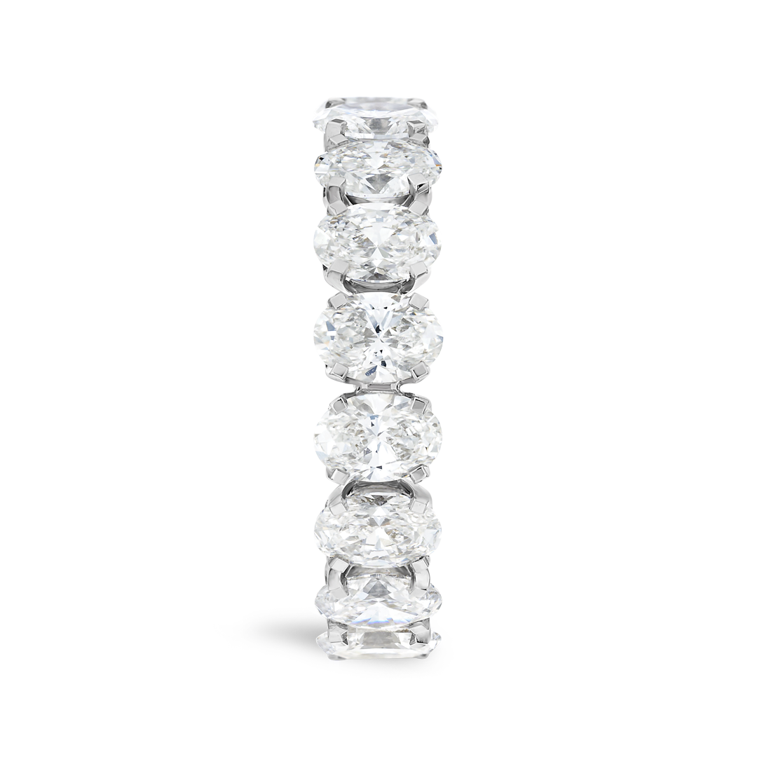 4.5ct Oval Lab Grown Diamond Full Eternity Ring White Gold