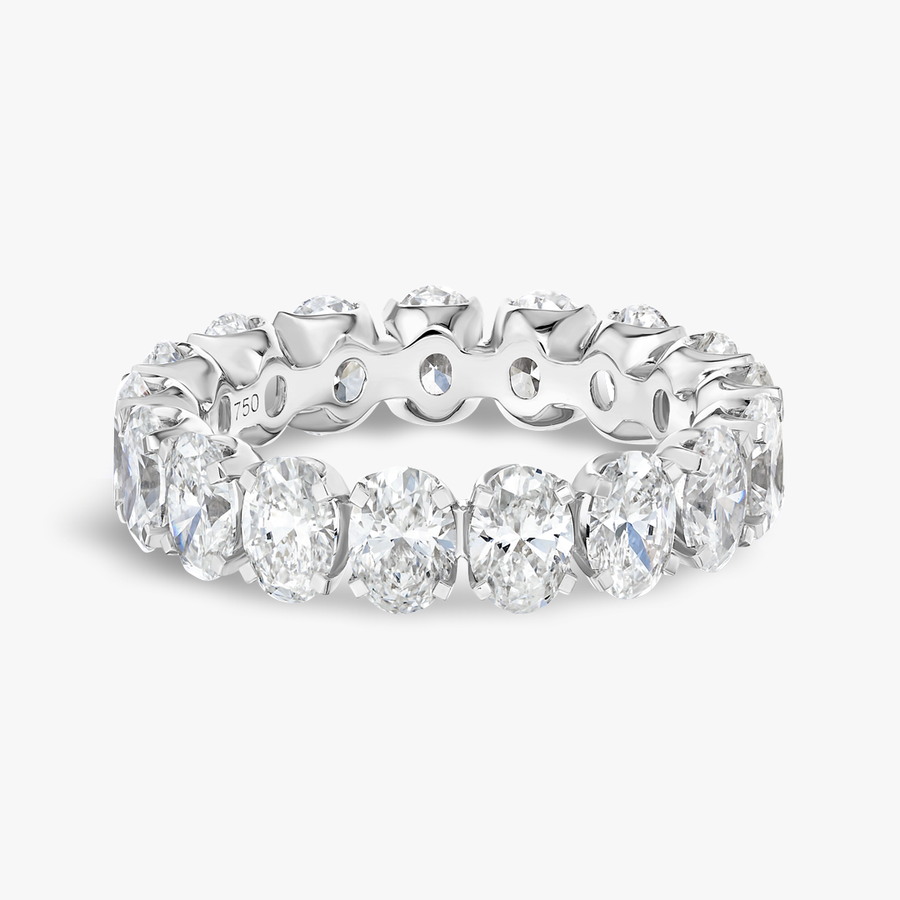 4.5ct Oval Lab Grown Diamond Full Eternity Ring White Gold