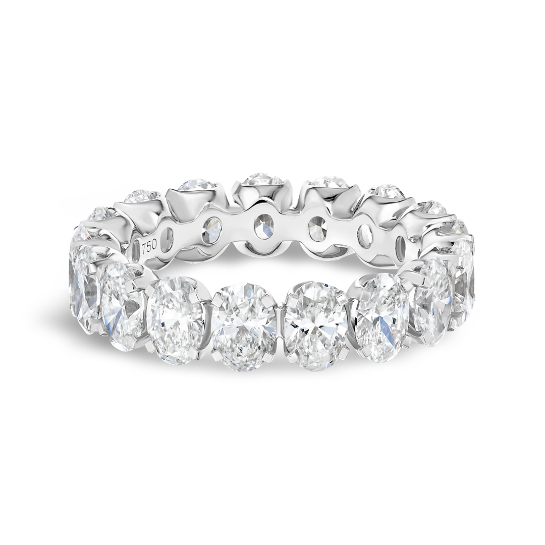 4.5ct Oval Lab Grown Diamond Full Eternity Ring White Gold