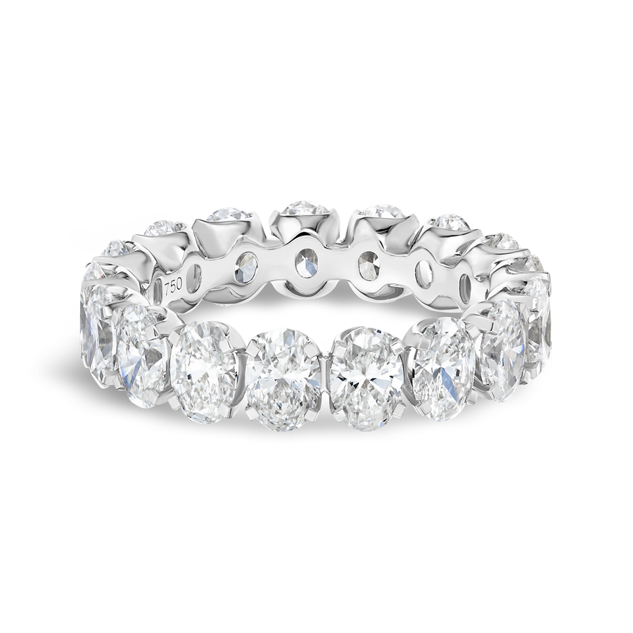 4.5ct Oval Lab Grown Diamond Full Eternity Ring White Gold