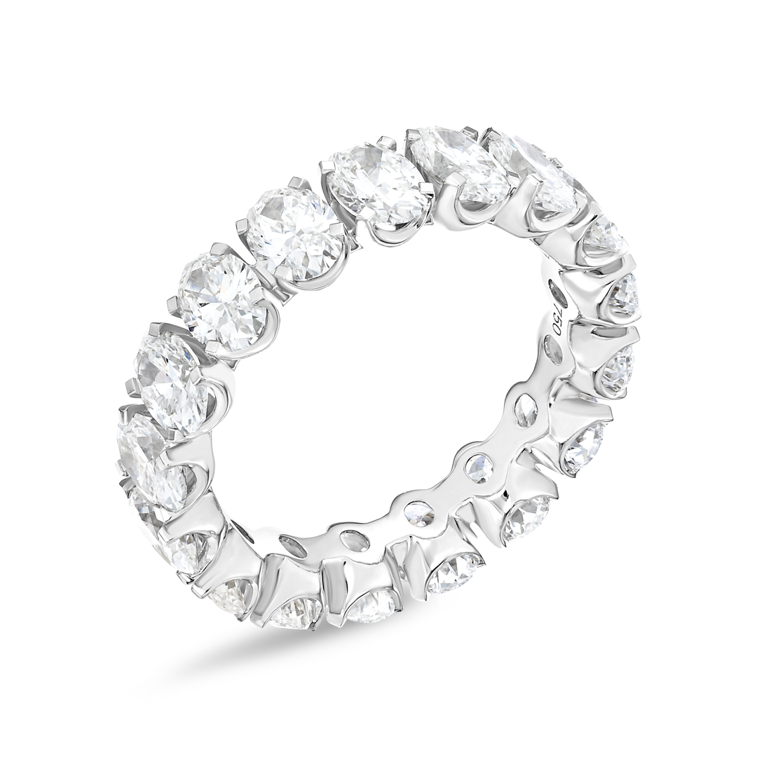 4.5ct Oval Lab Grown Diamond Full Eternity Ring White Gold