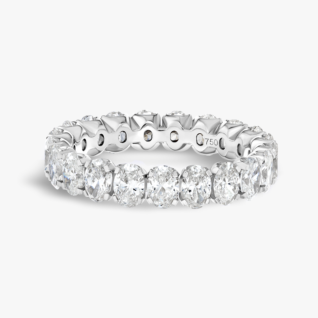 3ct Oval Lab Grown Diamond Full Eternity Ring White Gold