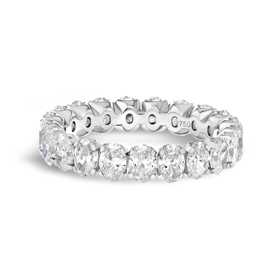 3ct Oval Lab Grown Diamond Full Eternity Ring White Gold