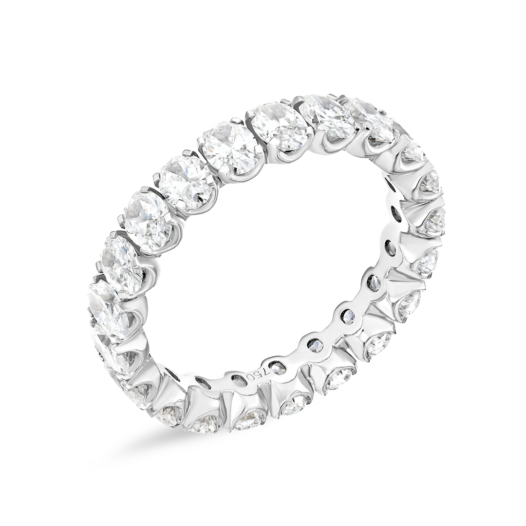 3ct Oval Lab Grown Diamond Full Eternity Ring White Gold