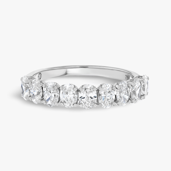 1.2ct Oval Lab Grown Diamond 9-Stone Eternity Ring White Gold
