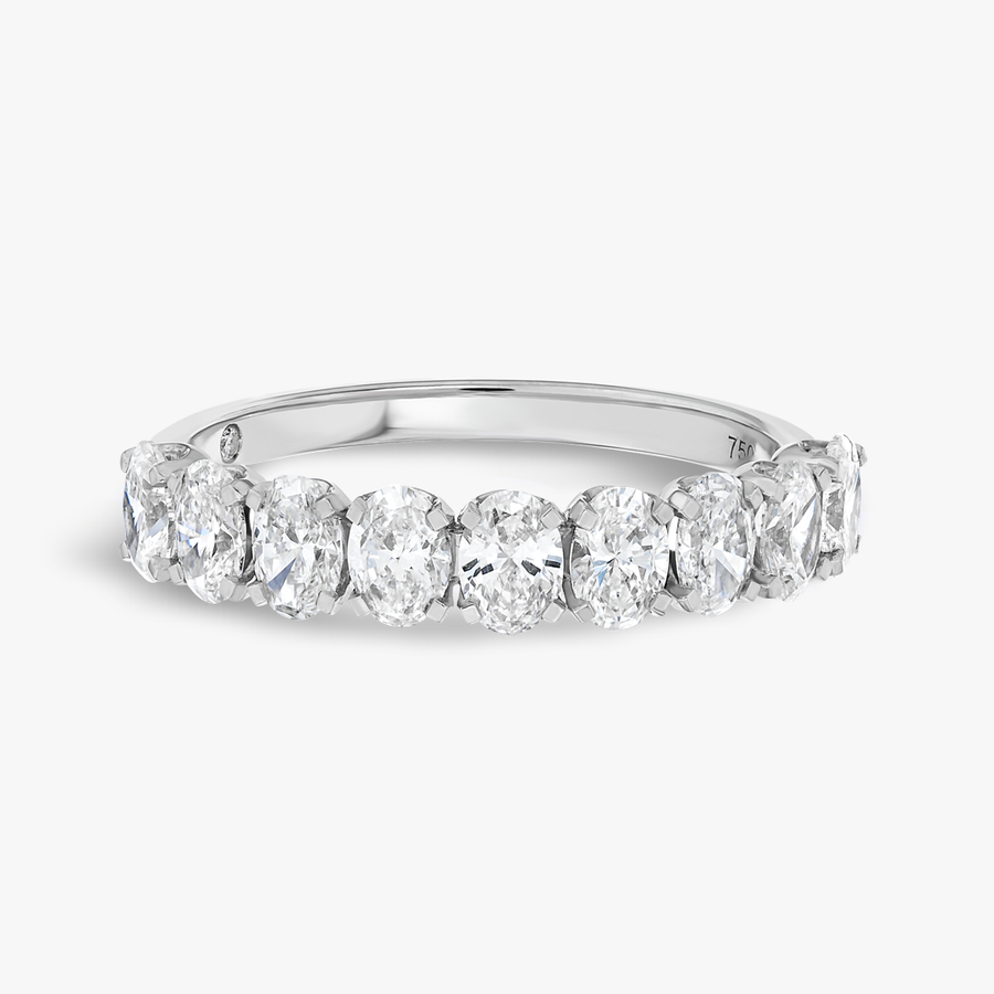 1.2ct Oval Lab Grown Diamond 9-Stone Eternity Ring White Gold