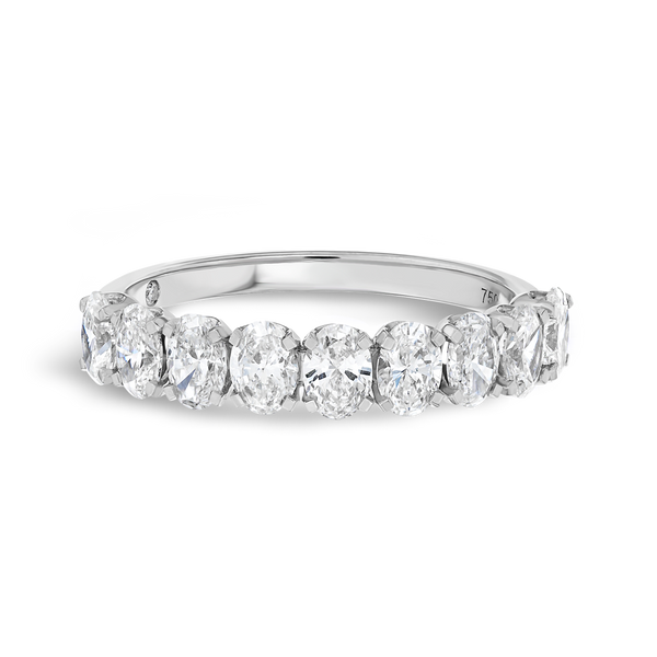1.2ct Oval Lab Grown Diamond 9-Stone Eternity Ring White Gold