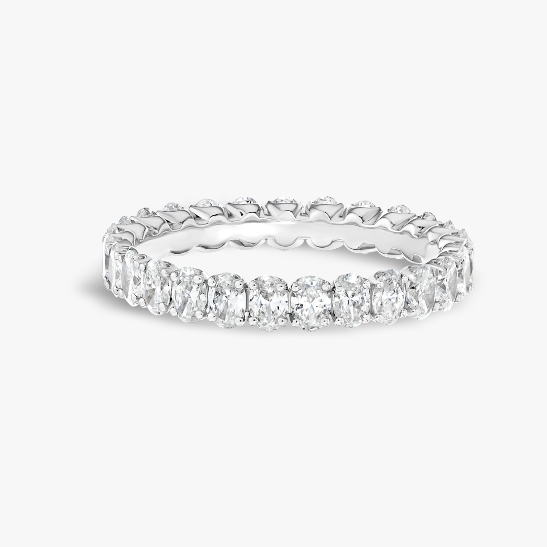 1.5ct Oval Lab Grown Diamond Full Eternity Ring White Gold