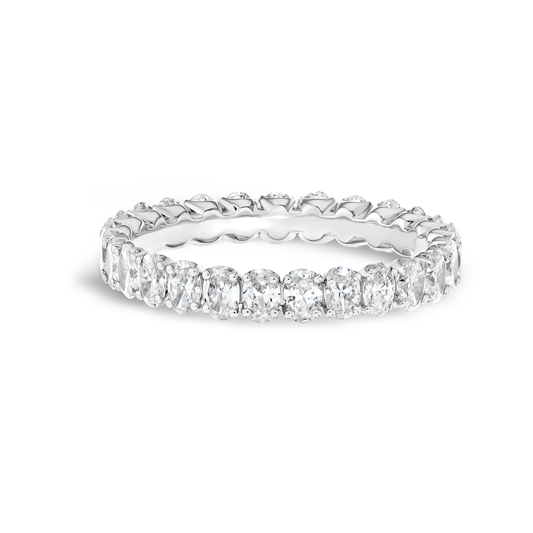 1.5ct Oval Lab Grown Diamond Full Eternity Ring White Gold