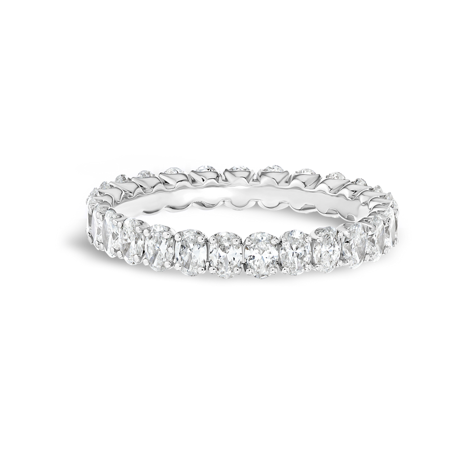 1.5ct Oval Lab Grown Diamond Full Eternity Ring White Gold