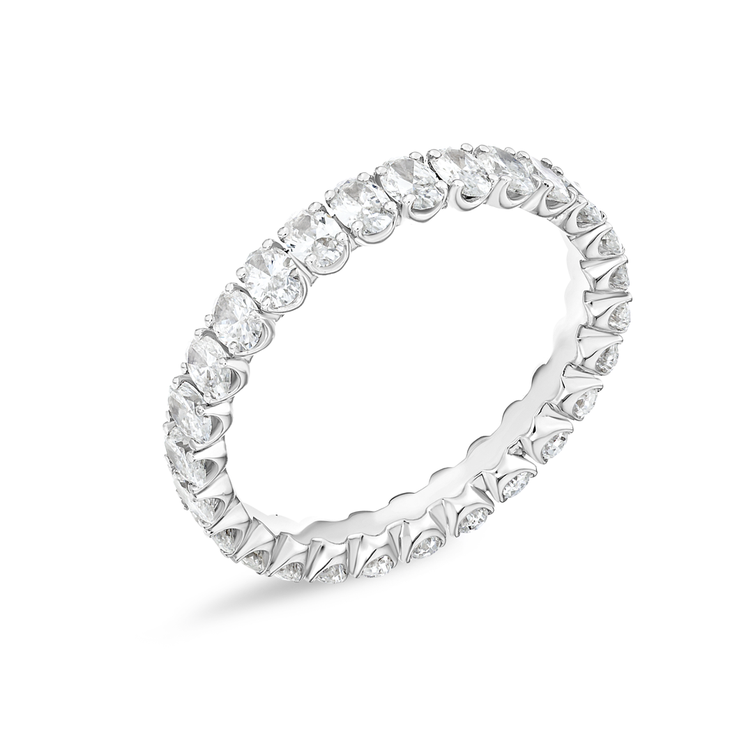 1.5ct Oval Lab Grown Diamond Full Eternity Ring White Gold