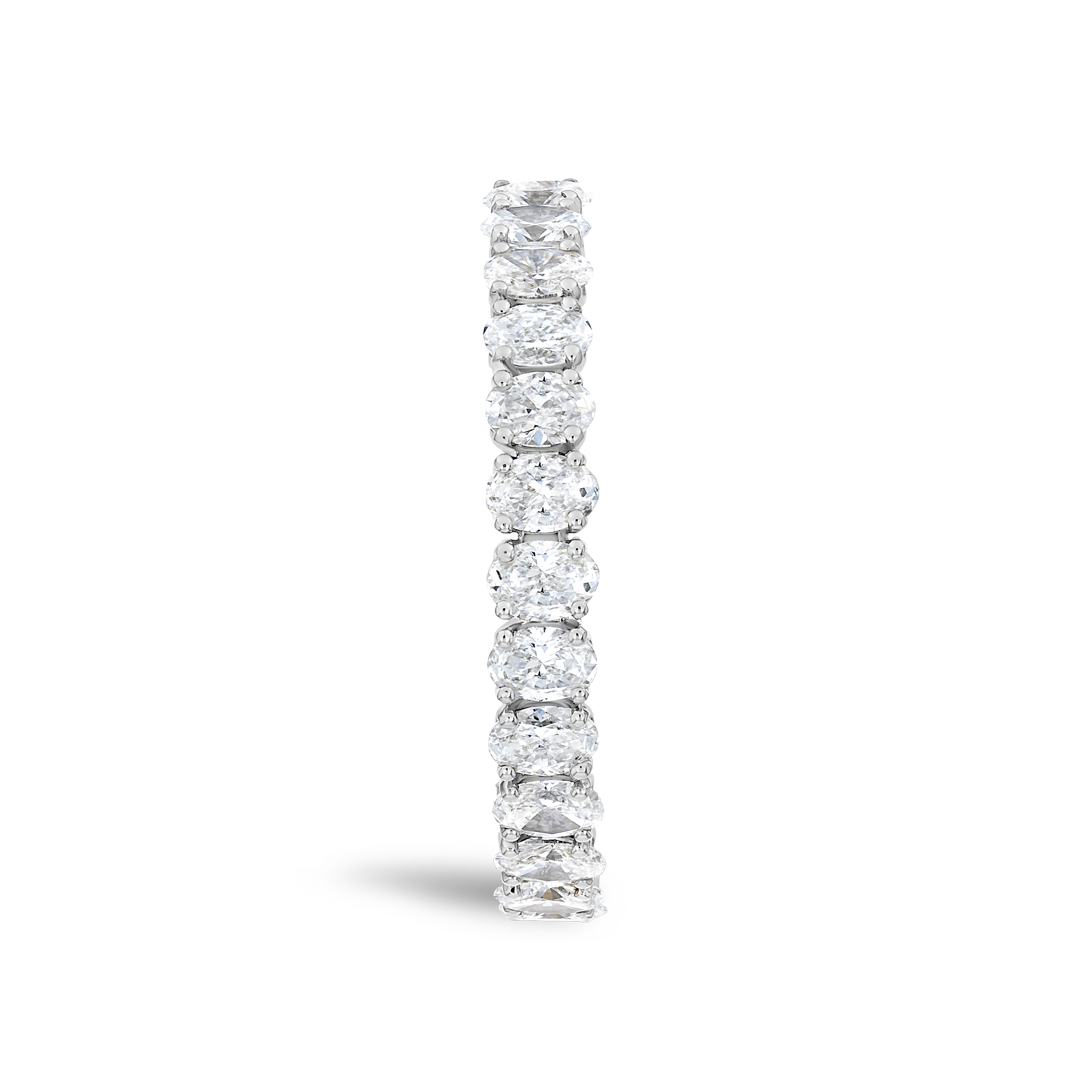 0.7ct Oval Lab Grown Diamond 13-Stone Eternity Ring White Gold