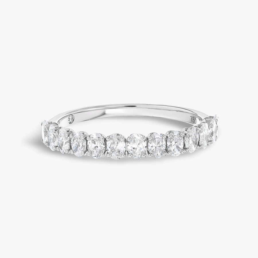 0.7ct Oval Lab Grown Diamond 13-Stone Eternity Ring White Gold