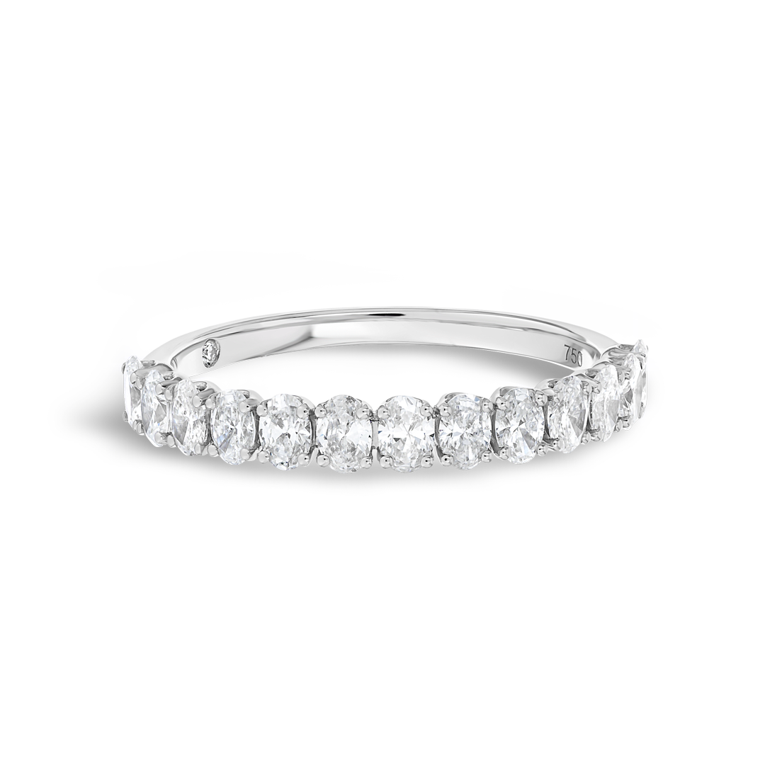 0.7ct Oval Lab Grown Diamond 13-Stone Eternity Ring White Gold